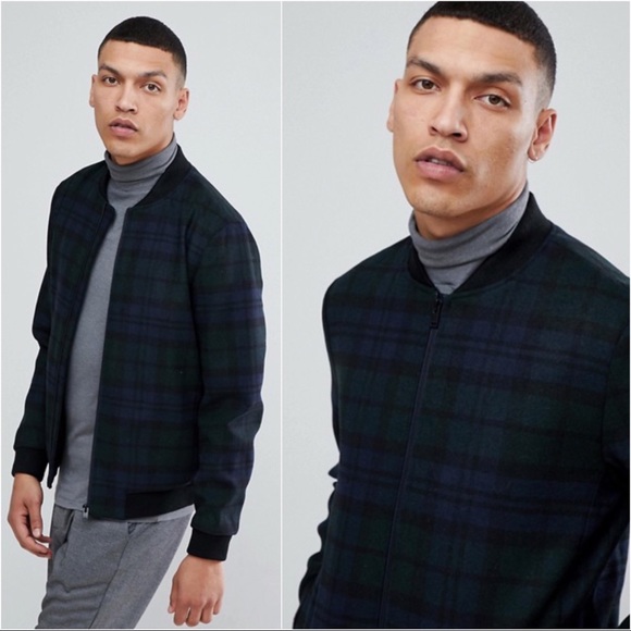 Topshop Other - Top Shop plaid navy members only bomber jacket XS